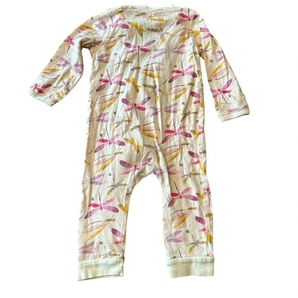 Burt's Bees Baby Girls 3-6M Pajamas Full Zip Pink Dragonfly One Piece Organic - Picture 7 of 8